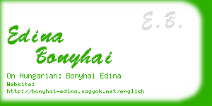 edina bonyhai business card